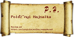 Polónyi Hajnalka névjegykártya
